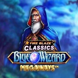 Official Slots logo: Fire Blaze Blue Wizard Megaways by Rarestone Gaming at Twin Casino